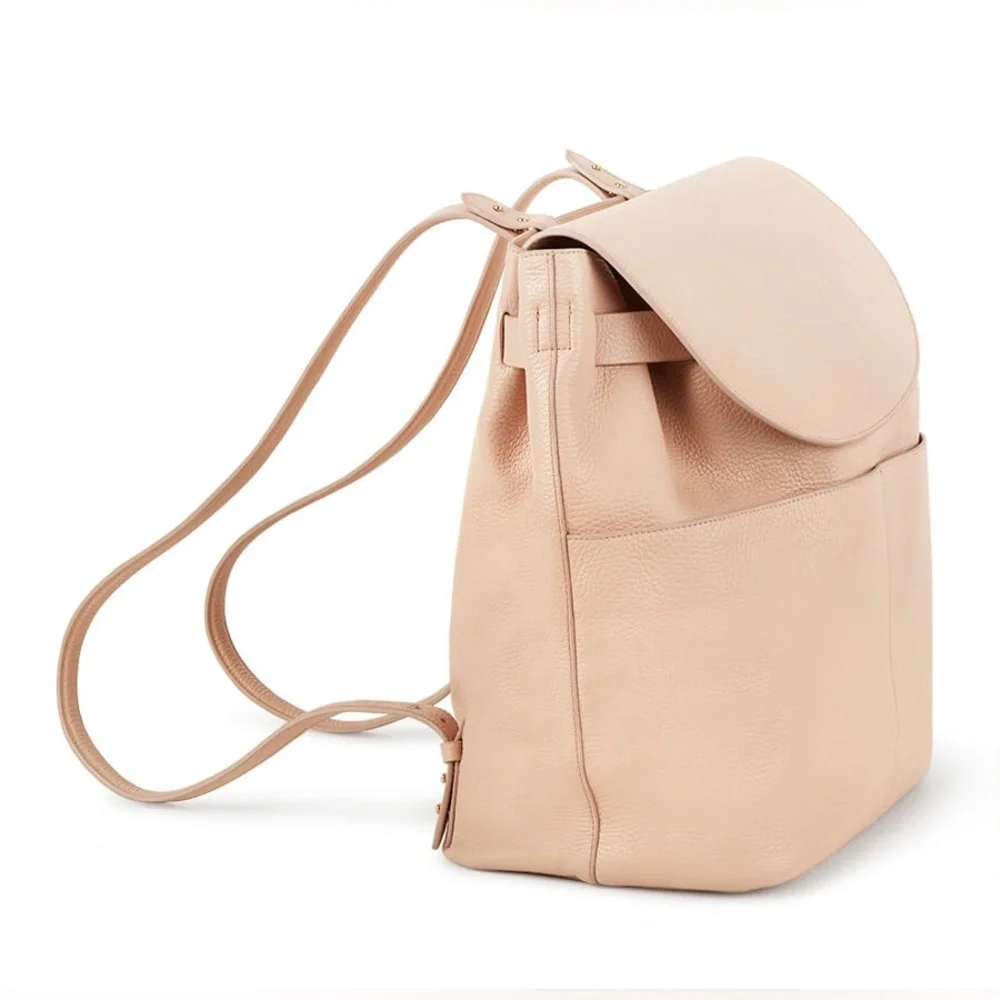 CUYANA Pebbled Leather Backpack in Blush
